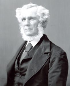 Black-and-white Topley Studio photo portrait (#18604) of elderly bearded Horace Pinhey in 1874, the year before his death, LAC collection