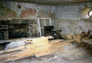 Colour photo of kitchen at Horaceville, Pinhey's Point, showing kitchen hearth opened up during 1995-1996 house restoration