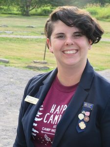 A colour image of Emma Kent, guest speaker at the Pinhey's Point Foundation lecture series at Horaceville, summer 2019 (B.E.)