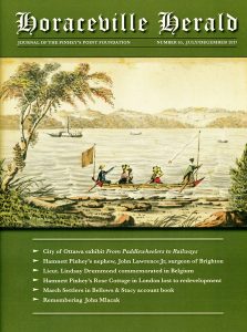 A colour photo of the cover of the Pinhey's Point Foundation's journal the "Horaceville Herald", No. 71, 2017